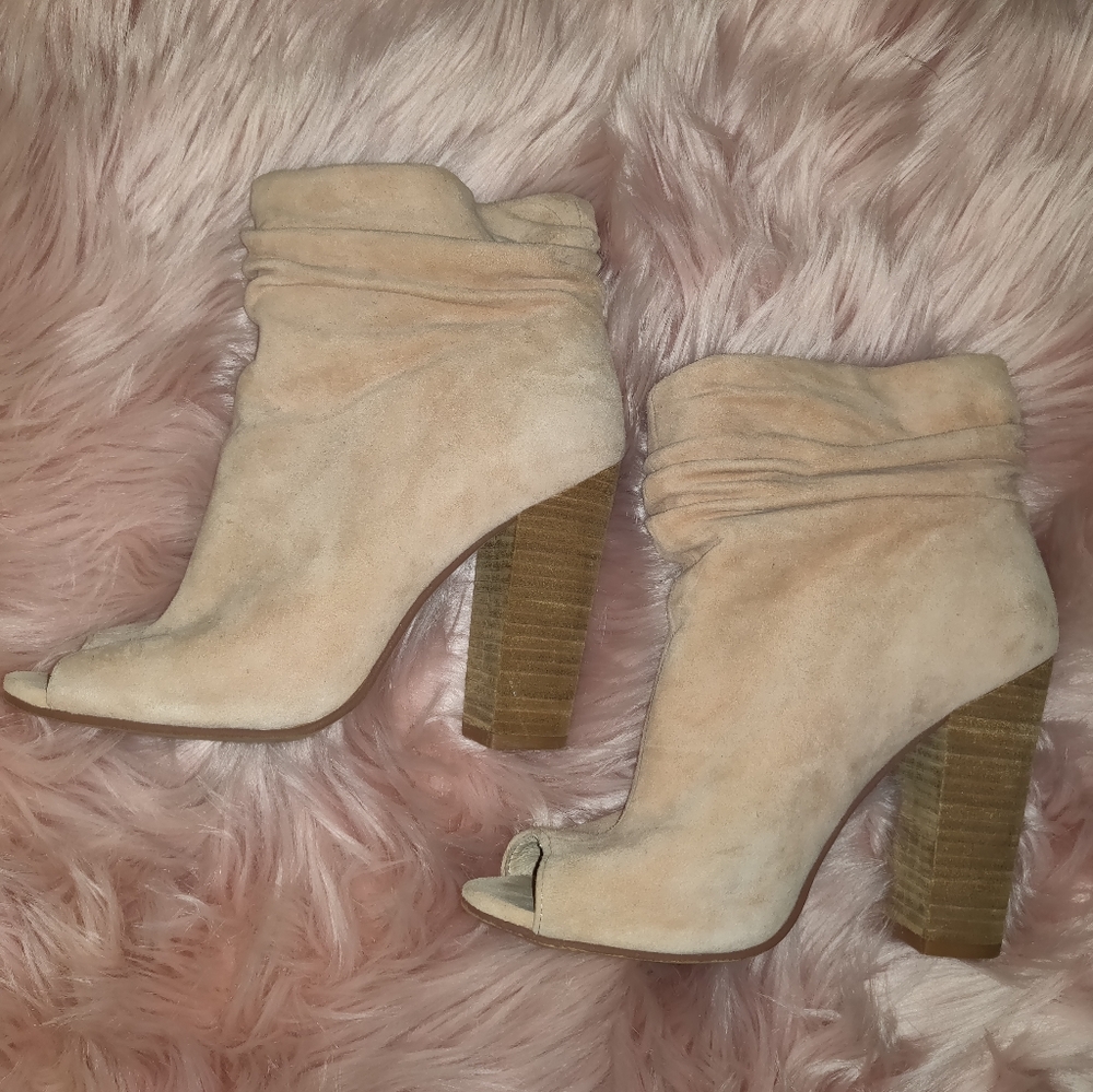 Open toe booties